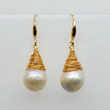 Baroque Pearl Earrings 925 Sterling Silver Drop Earrings Women