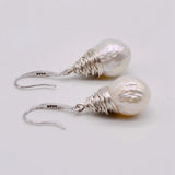 Baroque Pearl Earrings 925 Sterling Silver Drop Earrings Women