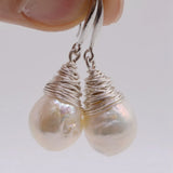 Baroque Pearl Earrings 925 Sterling Silver Drop Earrings Women