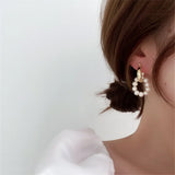 Baroque Pearl Hoop Earrings Thick Round Hoops Pearls Women's Jewelry