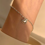 Baroque Pearl Love Heart Pendant Bracelet 925 Sterling Silver Jewelry