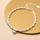 Baroque Pearl Love Heart Pendant Charms Bracelet 925 Sterling Silver Jewelry
