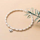 Baroque Pearl Love Heart Pendant Charms Bracelet 925 Sterling Silver Jewelry
