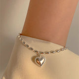 Baroque Pearl Love Heart Pendant Bracelet 925 Sterling Silver Jewelry