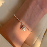 Baroque Pearl Love Heart Pendant Bracelet 925 Sterling Silver Jewelry