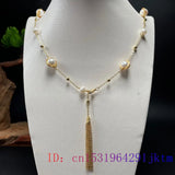Baroque Pearl Necklace Gemstones Men Amulet Jewelry 925 Silver Talismans