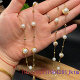 Baroque Pearl Necklace Gemstones Men Amulet Jewelry 925 Silver Talismans
