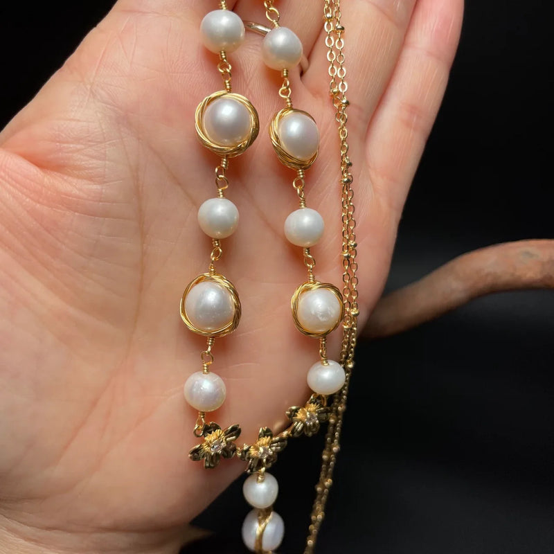 Baroque Pearl Necklace 925 Silver