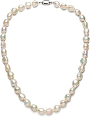 Baroque Pearl Necklace, 9-10mm Freshwater Cultured Pearl Strand Necklace