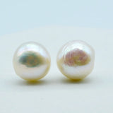 Baroque Pearl Stud Earrings Natural Pearl Silver Stud Earrings