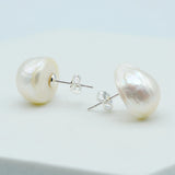 Baroque Pearl Stud Earrings Natural Pearl Silver Stud Earrings