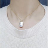 Baroque Pendant Necklace Freshwater Pearl Women's Gift