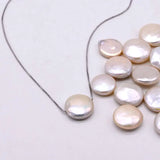Baroque Pendant Necklace Pearl Silver Coin Pendant
