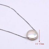 Baroque Pendant Necklace Pearl Silver Coin Pendant