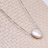 Baroque Pendant Necklace Pearl Silver Coin Pendant