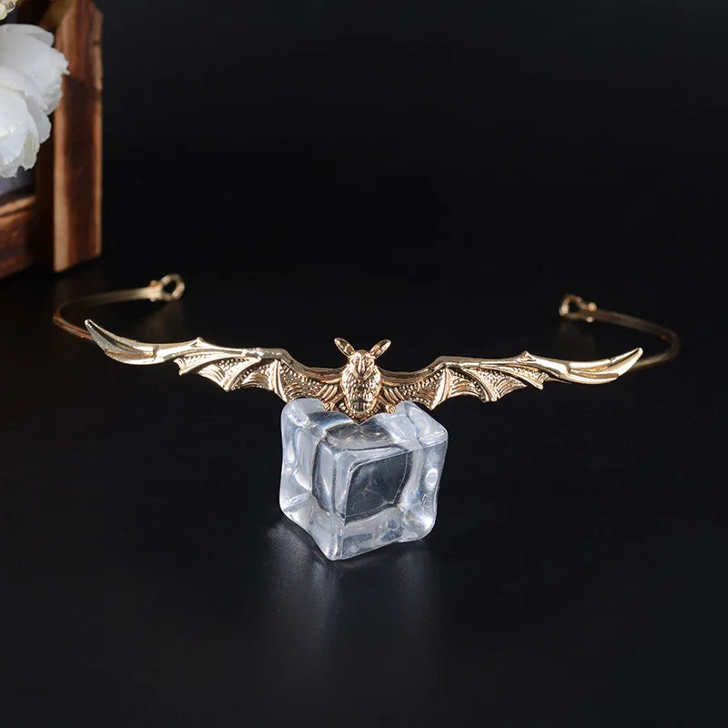 Baroque Punk Metal Bat Bridal Tiara Crown Wedding Headpiece