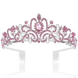 Baroque Purple Crystal Wedding Crown Tiara Comb Headpiece