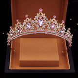 Baroque Purple Crystal Wedding Crown Tiara Comb Headpiece