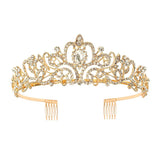 Baroque Purple Crystal Wedding Crown Tiara Comb Headpiece