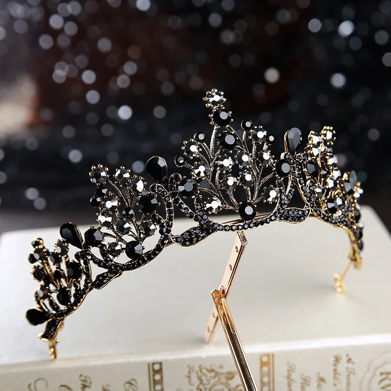 Baroque Retro Bridal Crystal Tiara Crown Pageant Prom Rhinestone Veil