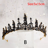 Baroque Retro Bridal Crystal Tiara Crown Rhinestone Veil Wedding Hair Accessory