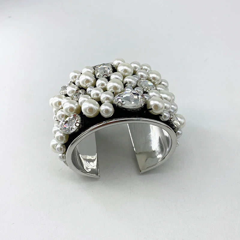 Baroque Rhinestones Crystal Open Bracelet Multicolor Charm Chain Bangles