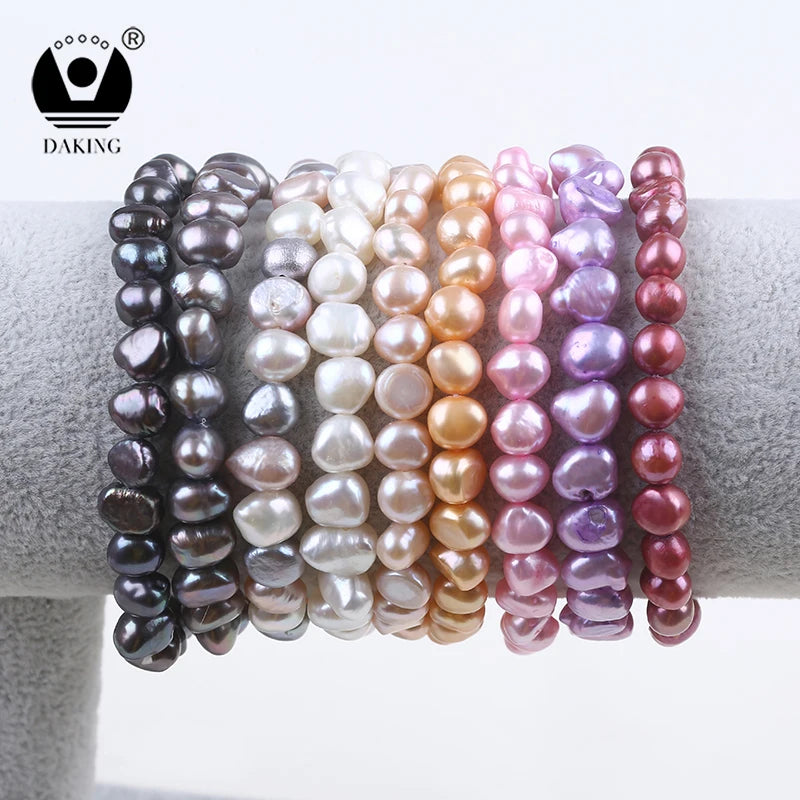 Baroque Shape Freshwater Pearl Charm Bracelet