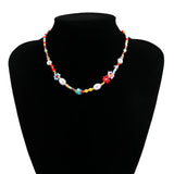 Baroque Simulated Pearls Flowers Hand-woven Choker Necklace