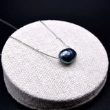 Baroque Single Bead Pearl Necklace for Women, Silver Pendant Short Necklace