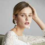Baroque Shell Pearl Bridal Drop Earrings Wedding Party Accessory