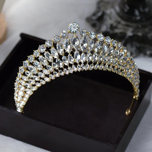 Baroque Style Crystal Brides Tiaras Headpieces