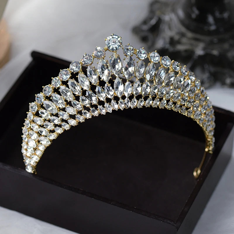Baroque Style Crystal Brides Tiaras Headpieces