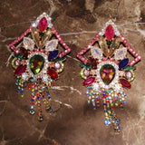 Baroque Style Rhinestone Dangle Earrings for Women