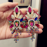 Baroque Style Rhinestone Dangle Earrings for Women