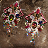 Baroque Style Rhinestone Dangle Earrings for Women