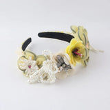 Baroque Tiara Headband Flower Bee Crystal Rhinestone Hairband