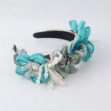 Baroque Tiara Headband Flower Bee Crystal Rhinestone Hairband