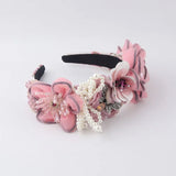 Baroque Tiara Headband Flower Bee Crystal Rhinestone Hairband