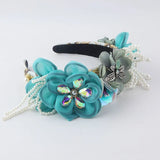 Baroque Tiara Headband Flower Bee Crystal Rhinestone Hairband