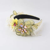 Baroque Tiara Headband Flower Bee Crystal Rhinestone Hairband