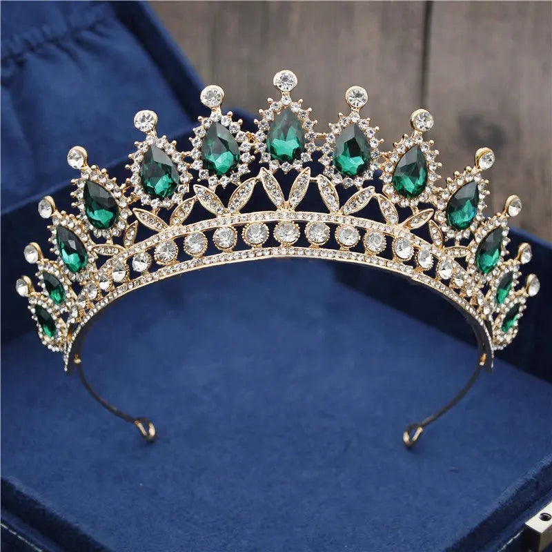 Baroque Crystal Bride Crown Women Headdress Bridal Tiaras Wedding Hair Jewelry