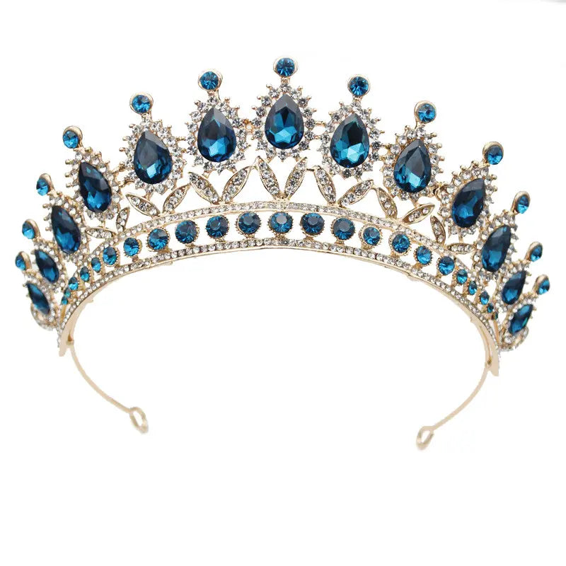 Baroque Crystal Bride Crown Women Headdress Bridal Tiaras Wedding Hair Jewelry