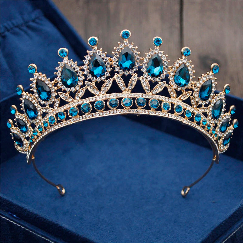 Baroque Crystal Bride Crown Women Headdress Bridal Tiaras Wedding Hair Jewelry