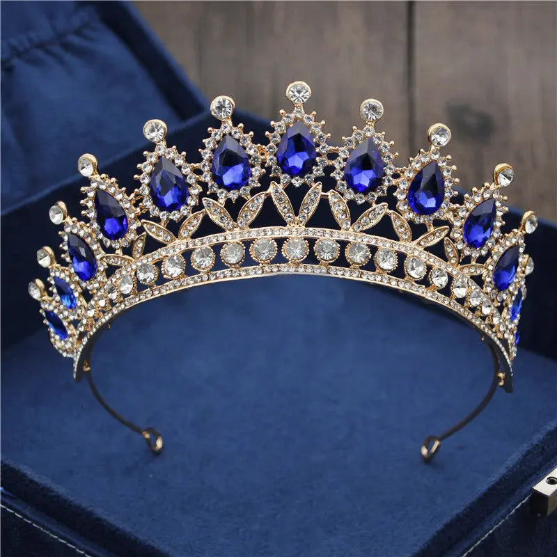 Baroque Crystal Bride Crown Women Headdress Bridal Tiaras Wedding Hair Jewelry
