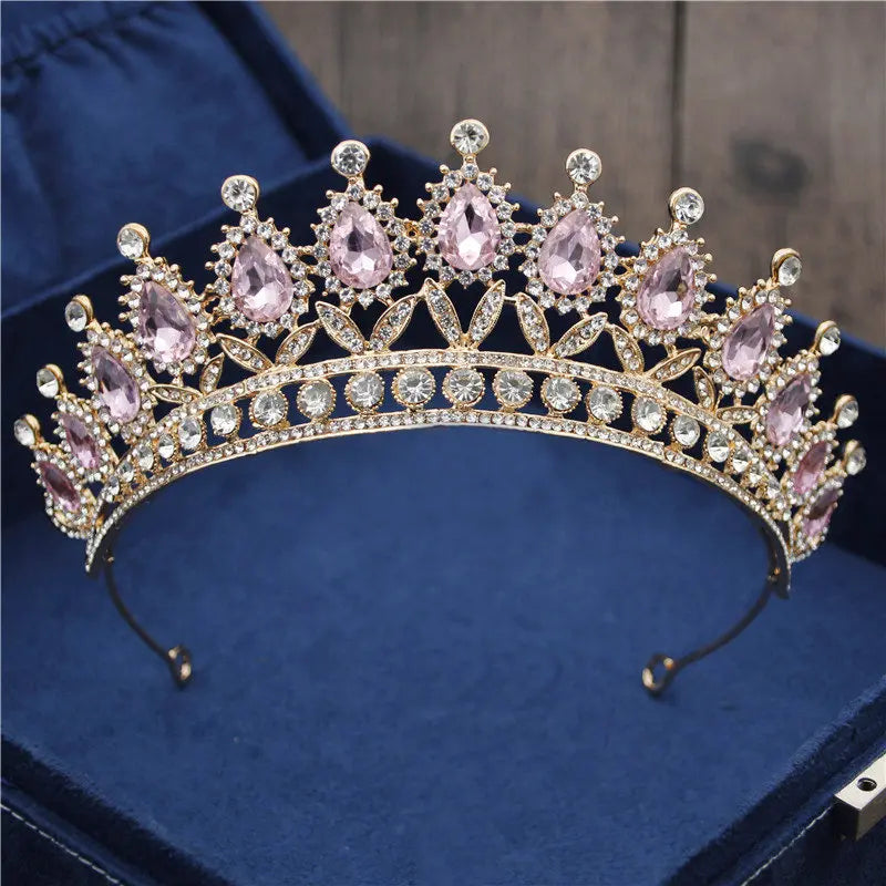 Baroque Crystal Bride Crown Women Headdress Bridal Tiaras Wedding Hair Jewelry