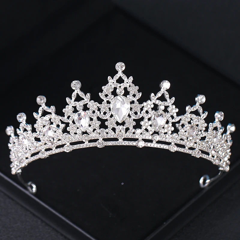 Baroque Vintage Crystal Rhinestone Tiara Crown Headband for Women Bride Wedding