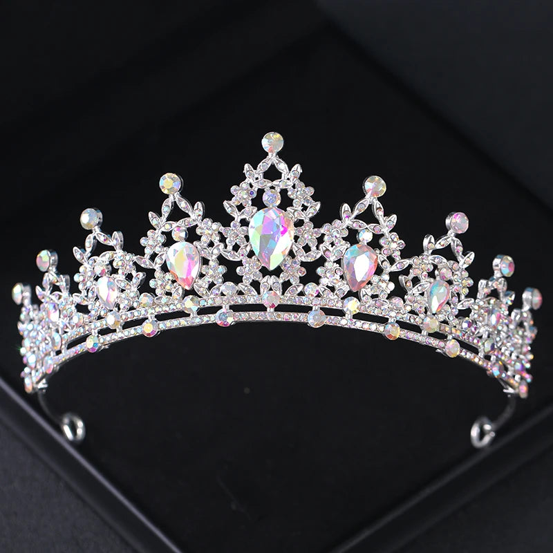 Baroque Vintage Crystal Rhinestone Tiara Crown Headband for Women Bride Wedding