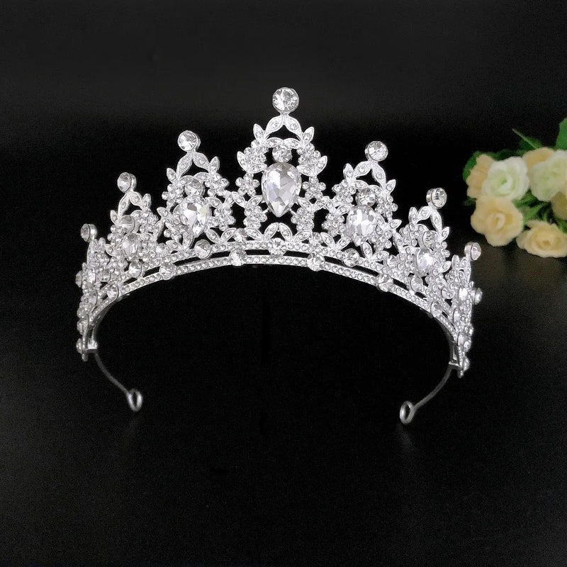 Baroque Vintage Crystal Rhinestone Tiara Crown Wedding Hair Accessory