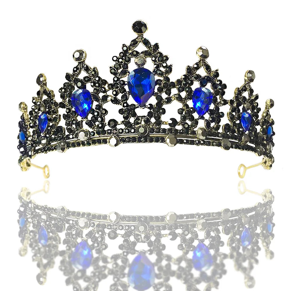 Baroque Vintage Crystal Rhinestone Tiara Crown Wedding Hair Accessory