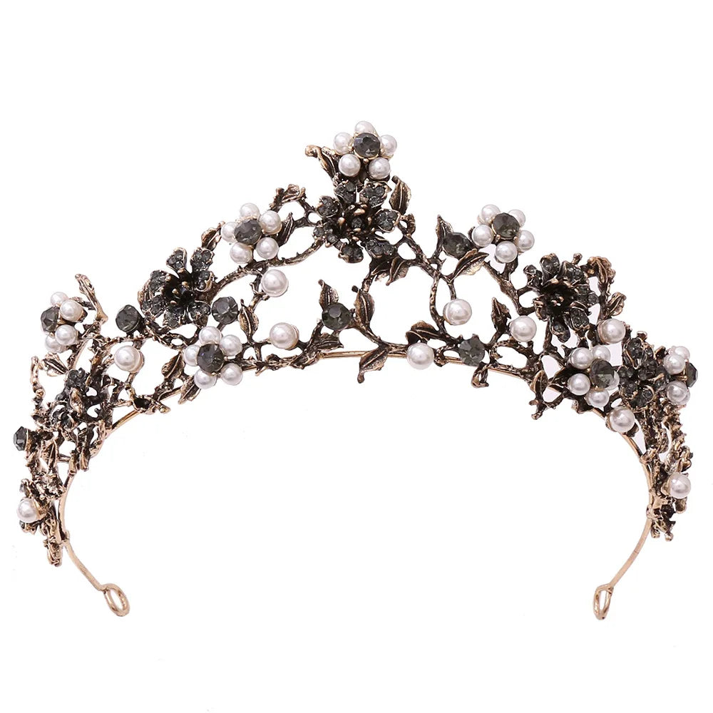 Baroque Vintage Purple Crystal Crown Wedding Bridal Tiaras Hairband